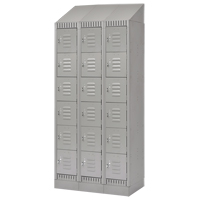 Lockers, 6 -tier, Bank of 3, 36" x 18" x 86", Steel, Grey, Knocked Down M & M Nord Ouest Inc