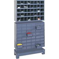 Unité de stockage modulaire pour petites pièces, Acier, 48 tiroirs, 33-3/4" x 12-1/4" x 58-3/8", Gris FN377 | M & M Nord Ouest Inc