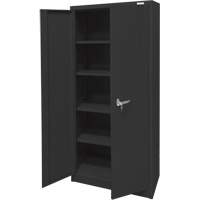 Armoire d'entreposage, Acier, 4 Tablettes, 66" h x 30" la x 15" P, Noir M & M Nord Ouest Inc