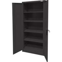 Armoire d'entreposage, Acier, 4 Tablettes, 66" h x 30" la x 15" P, Noir M & M Nord Ouest Inc