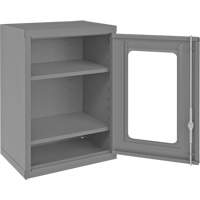 Wall-Mountable Storage Cabinet with Clearview Doors, 26-15/16" H x 18-1/8" W x 13-11/16" D, 2 Shelves, Steel, Grey M & M Nord Ouest Inc