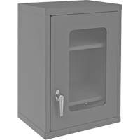 Wall-Mountable Storage Cabinet with Clearview Doors, 26-15/16" H x 18-1/8" W x 13-11/16" D, 2 Shelves, Steel, Grey M & M Nord Ouest Inc