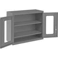 Wall-Mountable Storage Cabinet with Clearview Doors, 26-15/16" H x 29-7/8" W x 13-11/16" D, 2 Shelves, Steel, Grey M & M Nord Ouest Inc