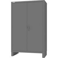 Cabinet with Hanging Bar & Standard Recessed Doors, Steel, 78" H x 48" W x 24" D, Grey M & M Nord Ouest Inc