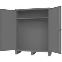 Cabinet with Hanging Bar & Standard Recessed Doors, Steel, 78" H x 60" W x 24" D, Grey M & M Nord Ouest Inc
