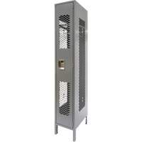 Vented Lockers, 12" x 18" x 78", Steel, Grey, Knocked Down, Perforated M & M Nord Ouest Inc