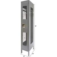 Vented Lockers, 12" x 18" x 78", Steel, Grey, Knocked Down, Perforated M & M Nord Ouest Inc