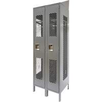 Casiers ventil&eacute;s, Bloc de 2, 24" x 18" x 88", Acier, Gris, D&eacute;mont&eacute;, Perfor&eacute; M & M Nord Ouest Inc