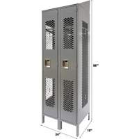Casiers ventil&eacute;s, Bloc de 2, 24" x 18" x 88", Acier, Gris, D&eacute;mont&eacute;, Perfor&eacute; M & M Nord Ouest Inc