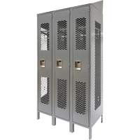 Casiers ventil&eacute;s, Bloc de 3, 36 x 18" x 88", Acier, Gris, D&eacute;mont&eacute;, Perfor&eacute; M & M Nord Ouest Inc