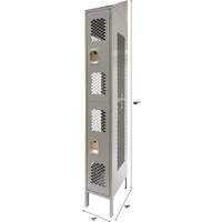 Casiers ventil&eacute;s, 2 niveaux, 12" x 18" x 88", Acier, Gris, D&eacute;mont&eacute;, Perfor&eacute; M & M Nord Ouest Inc