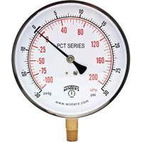 Contractor Pressure Gauge, 4-1/2" , 30 - 0 - 30 psi, Bottom Mount, Analogue HN322 | M & M Nord Ouest Inc