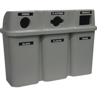 Recycling Containers Bullseye, Curbside, Plastic, 3 x 22 US Gal. M & M Nord Ouest Inc