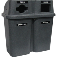 Recycling Containers Bullseye, Curbside, Plastic, 2 x 22 US gal. M & M Nord Ouest Inc