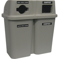 Recycling Containers Bullseye, Curbside, Plastic, 2 x 22 US gal. M & M Nord Ouest Inc