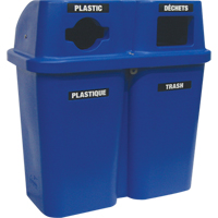 Recycling Containers Bullseye, Curbside, Plastic, 2 x 22 US gal. M & M Nord Ouest Inc