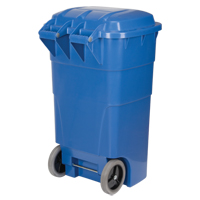 Roll Out Recycling Bin, Curbside, Polyethylene, 65 US gal. M & M Nord Ouest Inc