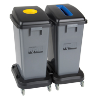 Recycling & Waste Receptacle Dolly, Polypropylene, Black, Fits: 17-1/4" x 12-1/2" M & M Nord Ouest Inc