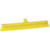 Combo Bristle Push Broom, Coarse/Fine Bristles, 24", Polyester, Yellow M & M Nord Ouest Inc