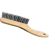 Shoe Handle Scratch Brush, Steel, 4 x 16 Wire Rows, 9-3/4" Long M & M Nord Ouest Inc