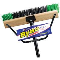 Ryno Push Broom with Braced Handle, 18", Stiff, PVC Bristles M & M Nord Ouest Inc