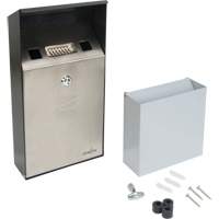 Smoking Receptacle, Wall-Mount, Stainless Steel, 1 Litre Capacity, 11-4/5" Height M & M Nord Ouest Inc
