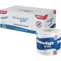 Papier hygiénique de première qualité Snow Soft<sup>MC</sup>, 2 Pli, 600 Feuilles/Rouleu, Longueur 145', Blanc JO164 | M & M Nord Ouest Inc
