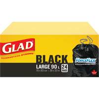 90L Garbage Bags, Regular, 30" W x 33" L, Black, Draw String JP295 | M & M Nord Ouest Inc