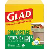 Petits sacs de compostage, R&eacute;gulier, 17" lo x 16" la, Brun, Capacit&eacute; de 10 L (3 gal.) M & M Nord Ouest Inc