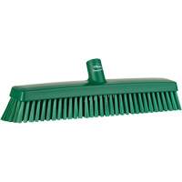 Push Broom Head, Fine/Stiff Bristles, 16-1/2", Polyester/Polypropylene, Green M & M Nord Ouest Inc