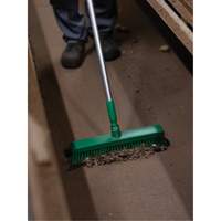 Push Broom Head, Fine/Stiff Bristles, 16-1/2", Polyester/Polypropylene, Green M & M Nord Ouest Inc