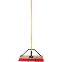 Push Broom with Braced Handle, 18", Medium, PVC Bristles M & M Nord Ouest Inc