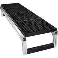 Trousse de plateforme de travail modulaire en aluminium &agrave; drainage ouvert FOUNDATION, 18" la x 72" pr, Capacit&eacute; de 400 lb, Enti&egrave;rement soud&eacute; M & M Nord Ouest Inc