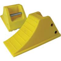 40 Ton Large Equipment Wheel Chock with Grip Pads, Urethane, Yellow M & M Nord Ouest Inc