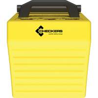 Cale de roue ultra-robuste pour l'exploitation mini&egrave;re Checkers Safety, PEHD, Jaune, 14-1/2" la x 17-1/2" p x 16" h M & M Nord Ouest Inc