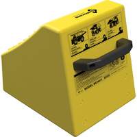Cale de roue ultra-robuste pour l'exploitation mini&egrave;re Checkers Safety sans support, PEHD, Jaune, 14-1/2" la x 17-1/2" p x 16" h M & M Nord Ouest Inc