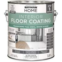 Home Interior Floor Coating System Base Coat, 3.61 L, Water-Based, Very Flat, Tint Base/White M & M Nord Ouest Inc