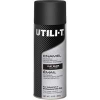 UTILI-T General Purpose Enamel Spray Paint, Black, Flat, 10 oz./283 g, Aerosol Can M & M Nord Ouest Inc