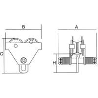 Adjustable Trolley with Safety Plates, 2000 lbs. (1 tons) M & M Nord Ouest Inc