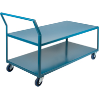 Heavy-Duty Low Profile Shop Carts, 2 Tiers, 30" W x 60" D x 40" H, 1200 lbs. Cap. M & M Nord Ouest Inc