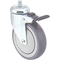Zinc Plated Caster, Swivel with Brake, 4" (102 mm) Dia., 200 lbs. (91 kg.) Capacity M & M Nord Ouest Inc