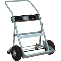 Four-Wheel Cylinder Hand Trucks, Pneumatic Wheels, 28" W x 6" L Base, 1000 lbs. M & M Nord Ouest Inc