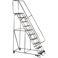 Lockstep Rolling Ladders, 5 Steps, 24" Step Width, 50" Platform Height, Stainless Steel M & M Nord Ouest Inc