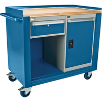 Industrial Duty Mobile Service Workbenches, Wood Surface M & M Nord Ouest Inc