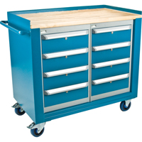 Industrial Duty Mobile Service Workbenches, Wood Surface M & M Nord Ouest Inc