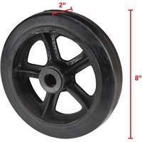 Mold-On Rubber Wheel, 8" (203 mm) Dia. x 2" (51 mm) W, 400 lbs. (181 kg.) Capacity M & M Nord Ouest Inc