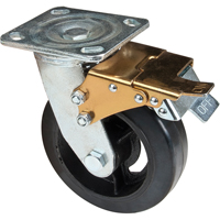 Roulette moul&eacute;, Pivotant avec frein, 6" (152,4 mm), Caoutchouc, 550 lb (249 kg) M & M Nord Ouest Inc