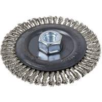 Brosse pour cordon de soudure, Dia. 4", Fils 0,022", Arbre 5/8"-11, Acier inoxydable M & M Nord Ouest Inc