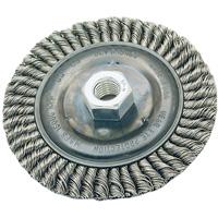 Brosse pour cordon de soudure, Dia. 4", Fils 0,022", Arbre 5/8"-11, Acier M & M Nord Ouest Inc