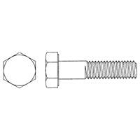 Hex Head Cap Screw, 1/2"-13 Dia., 1" L, Plain, Coarse, Grade 5 M & M Nord Ouest Inc